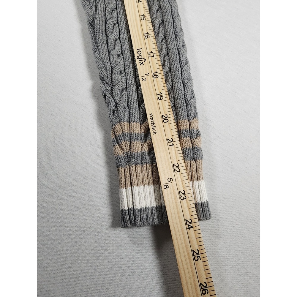 Tommy Hilfiger Varsity Womens XXL Grey Cable Knit Crewneck Pullover Sweater Prep - Picture 4 of 8